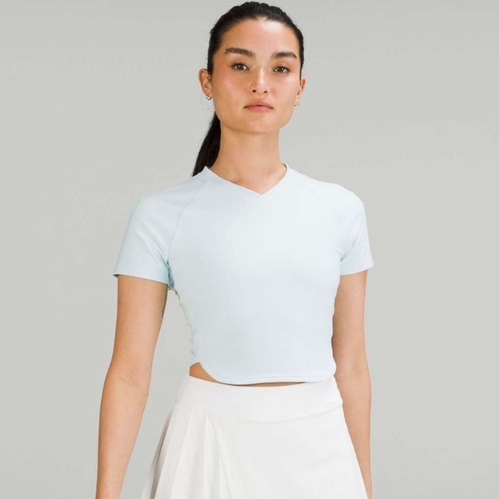 Lululemon | Nulux Cropped Tennis Short-Sleeve Shirt Powder Blue